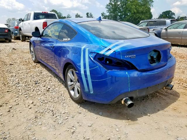 KMHHU6KH3AU013411 - 2010 HYUNDAI GENESIS CO BLUE photo 3