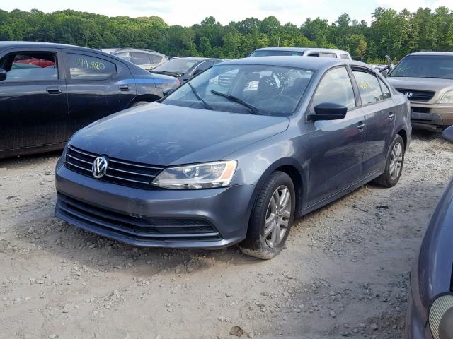 3VW2K7AJ3FM240858 - 2015 VOLKSWAGEN JETTA BASE GRAY photo 2