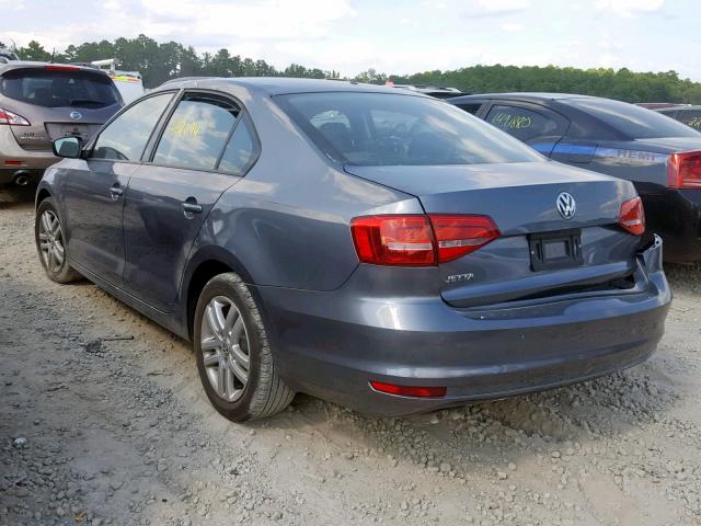 3VW2K7AJ3FM240858 - 2015 VOLKSWAGEN JETTA BASE GRAY photo 3