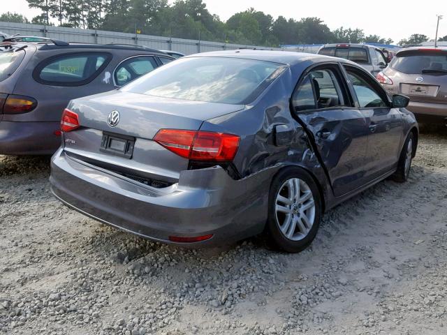 3VW2K7AJ3FM240858 - 2015 VOLKSWAGEN JETTA BASE GRAY photo 4