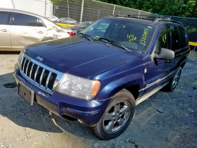 1J8GW68J74C297908 - 2004 JEEP GRAND CHER BLUE photo 2