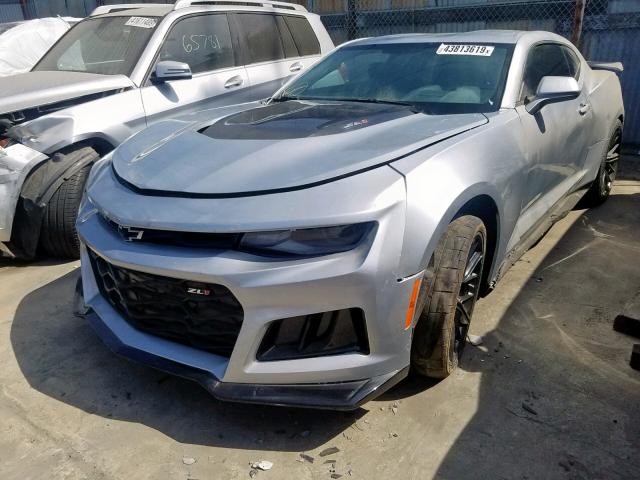 1G1FK1R61J0126069 - 2018 CHEVROLET CAMARO ZL1 SILVER photo 2