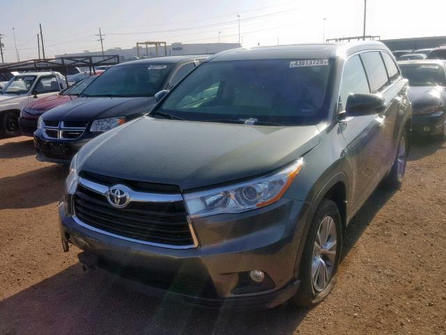 5TDJKRFH4ES047598 - 2014 TOYOTA HIGHLANDER BLUE photo 2