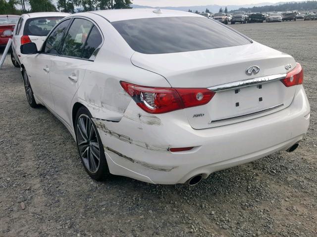 JN1AV7AR2EM702772 - 2014 INFINITI Q50 HYBRID WHITE photo 3