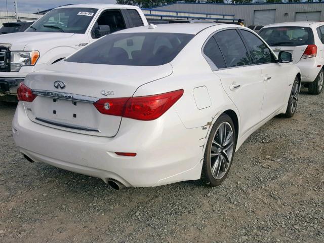 JN1AV7AR2EM702772 - 2014 INFINITI Q50 HYBRID WHITE photo 4