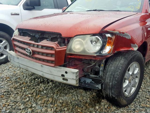 JTEGF21A630084521 - 2003 TOYOTA HIGHLANDER RED photo 9