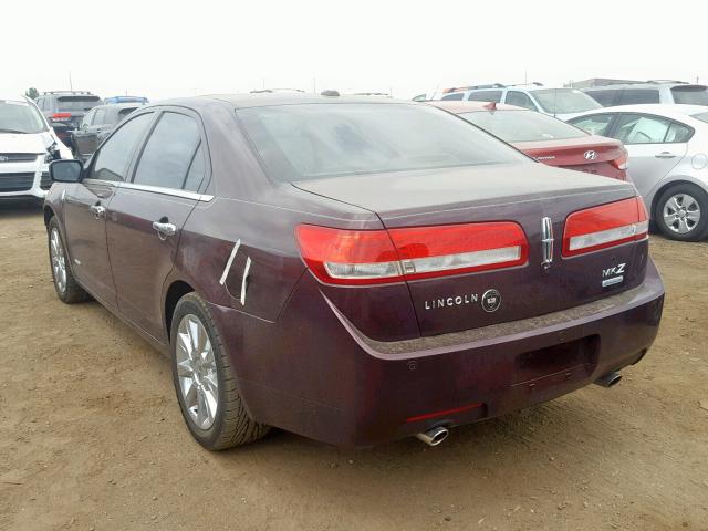 3LNDL2L3XCR824338 - 2012 LINCOLN MKZ HYBRID RED photo 3