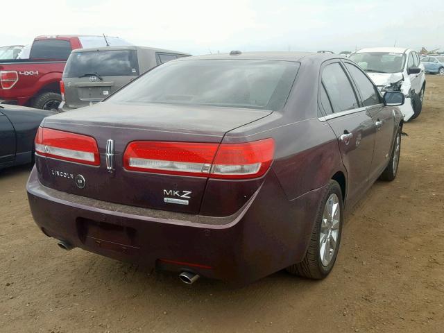 3LNDL2L3XCR824338 - 2012 LINCOLN MKZ HYBRID RED photo 4