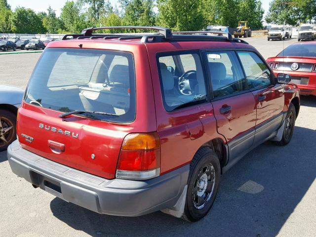 JF1SF6359XH714504 - 1999 SUBARU FORESTER L RED photo 4