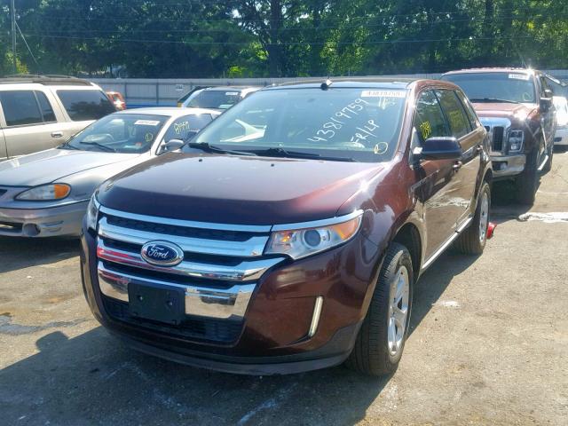 2FMDK4JC2CBA42017 - 2012 FORD EDGE SEL MAROON photo 2