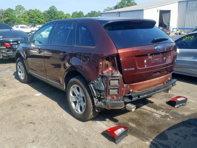 2FMDK4JC2CBA42017 - 2012 FORD EDGE SEL MAROON photo 3