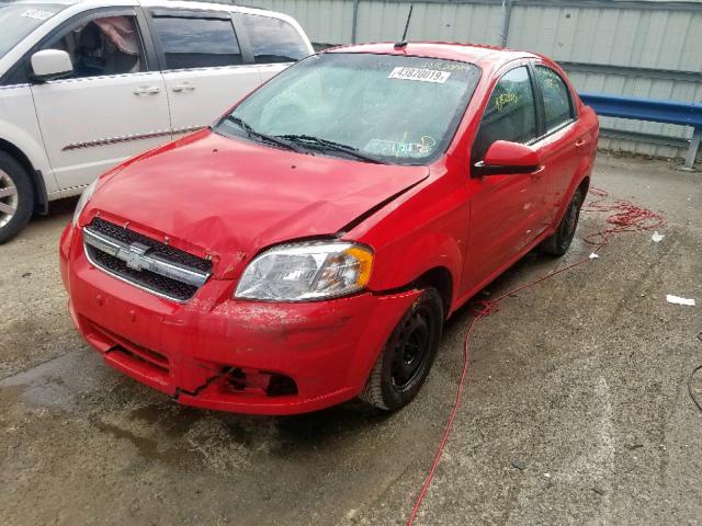 KL1TD5DE9AB112619 - 2010 CHEVROLET AVEO LS RED photo 2