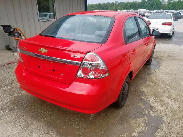 KL1TD5DE9AB112619 - 2010 CHEVROLET AVEO LS RED photo 4