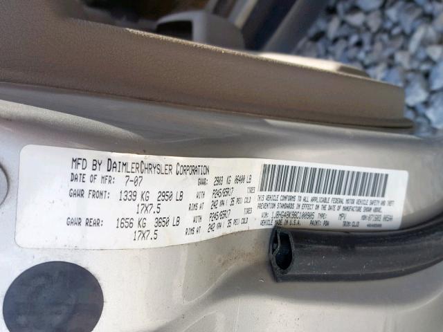 1J8HG48K98C100905 - 2008 JEEP COMMANDER 银色 照片 10