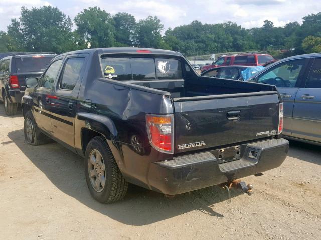 2HJYK16337H509795 - 2007 HONDA RIDGELINE BLACK photo 3