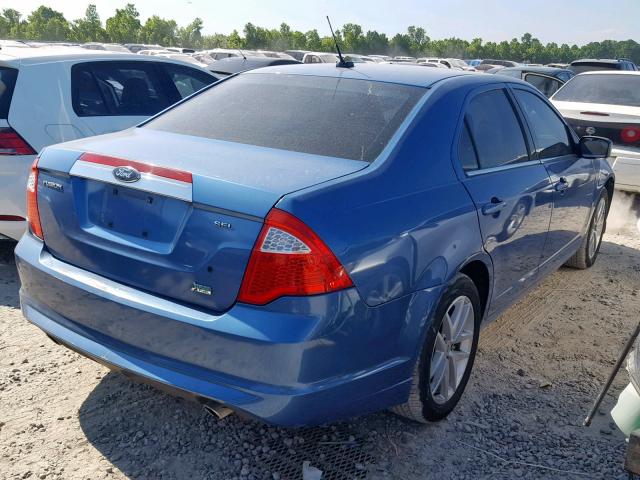 3FAHP0JGXAR127050 - 2010 FORD FUSION SEL BLUE photo 4