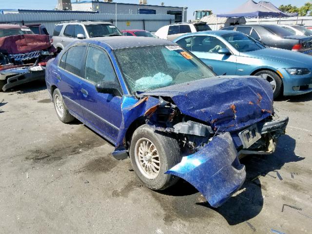 2HGES16345H519676 - 2005 HONDA CIVIC DX V BLUE photo 1