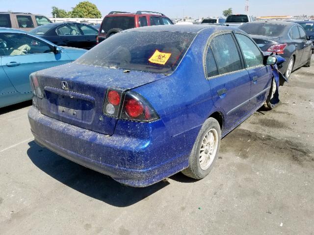 2HGES16345H519676 - 2005 HONDA CIVIC DX V BLUE photo 4