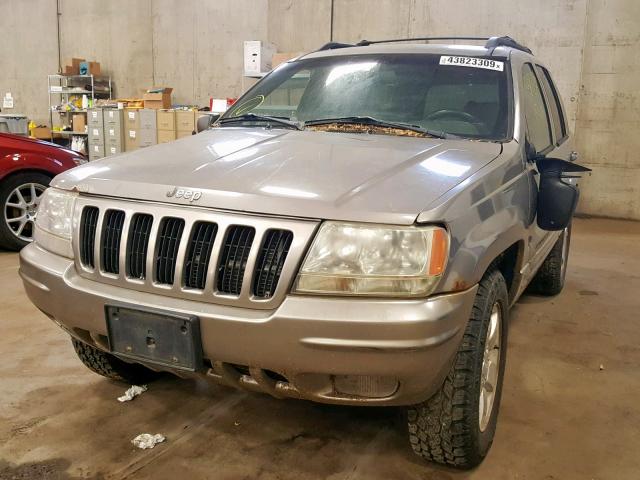 1J4GW58N11C711355 - 2001 JEEP GRAND CHER GRAY photo 2