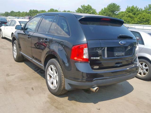 2FMDK4JC9DBA28276 - 2013 FORD EDGE SEL BLACK photo 3