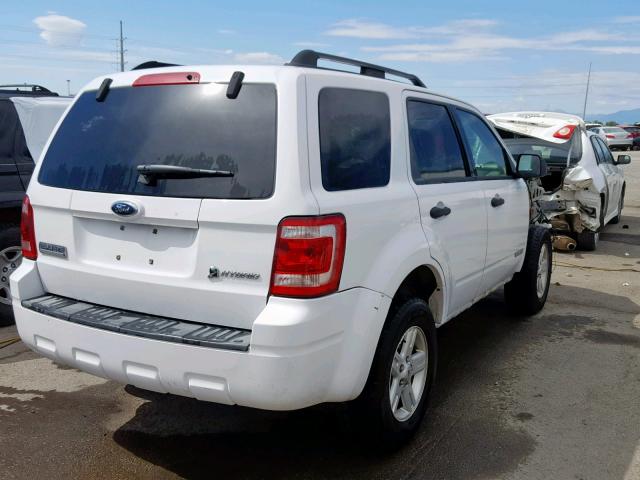 1FMCU49H68KA50589 - 2008 FORD ESCAPE HEV WHITE photo 4