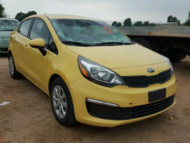 KNADM4A38G6549911 - 2016 KIA RIO LX YELLOW photo 1