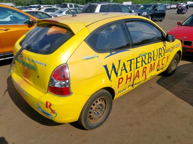 KMHCM3AC3AU153909 - 2010 HYUNDAI ACCENT BLU YELLOW photo 4