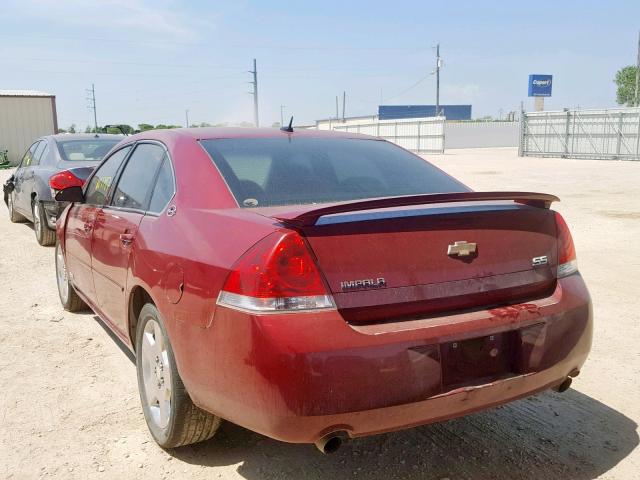 2G1WD58C769231592 - 2006 CHEVROLET IMPALA SUP RED photo 3