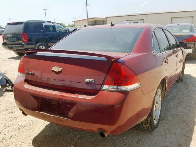 2G1WD58C769231592 - 2006 CHEVROLET IMPALA SUP RED photo 4