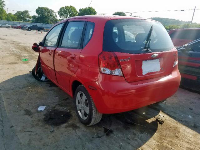 KL1TD66638B244653 - 2008 CHEVROLET AVEO BASE Қызыл фото 3
