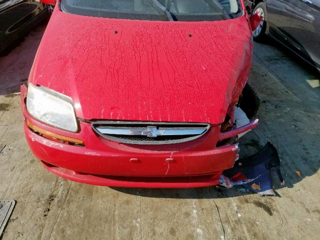 KL1TD66638B244653 - 2008 CHEVROLET AVEO BASE Қызыл фото 7