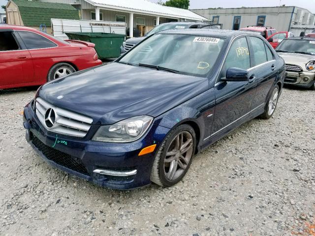 WDDGF4HB2CA619715 - 2012 MERCEDES-BENZ C 250 BLUE photo 2