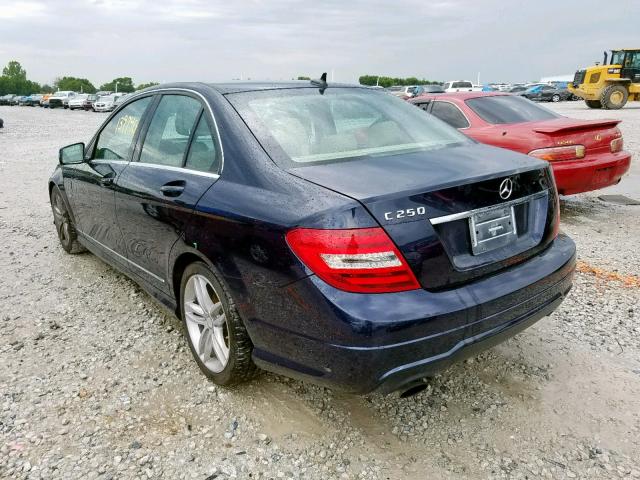 WDDGF4HB2CA619715 - 2012 MERCEDES-BENZ C 250 BLUE photo 3