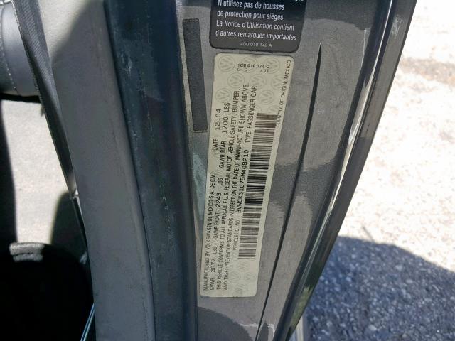 3VWCK31C75M408210 - 2005 VOLKSWAGEN NEW BEETLE ნაცრისფერი ფოტო 10