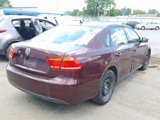 1VWAS7A33EC066917 - 2014 VOLKSWAGEN PASSAT S MAROON photo 4