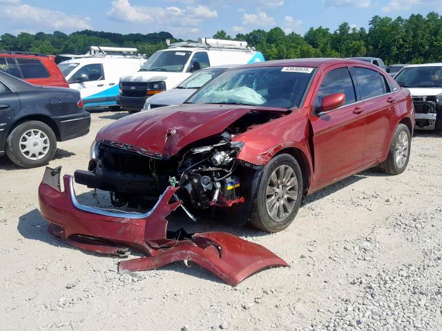 1C3CCBAB1EN142971 - 2014 CHRYSLER 200 LX RED photo 2