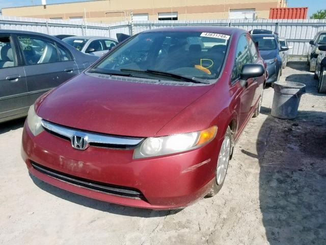 2HGFA16317H033725 - 2007 HONDA CIVIC DX RED photo 2