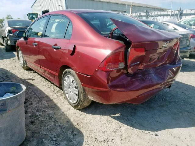 2HGFA16317H033725 - 2007 HONDA CIVIC DX RED photo 3