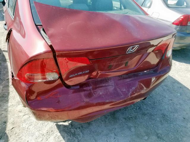 2HGFA16317H033725 - 2007 HONDA CIVIC DX RED photo 9