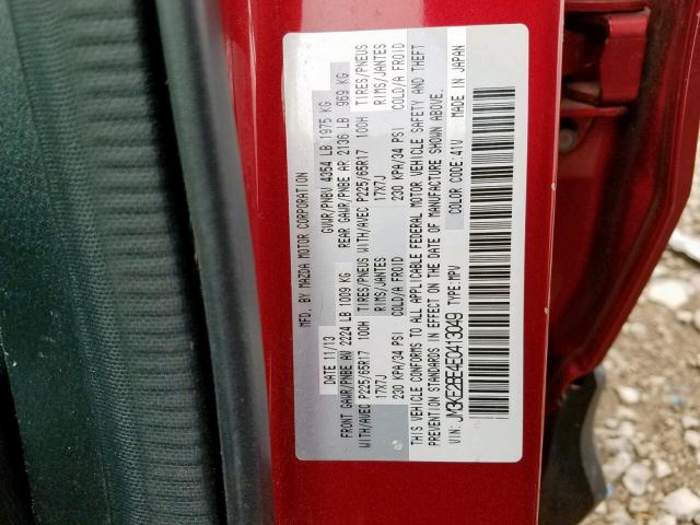 JM3KE2BE4E0413049 - 2014 MAZDA CX-5 SPORT RED photo 10