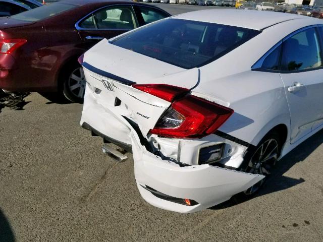 2HGFC2F82KH533493 - 2019 HONDA CIVIC SPOR WHITE photo 9