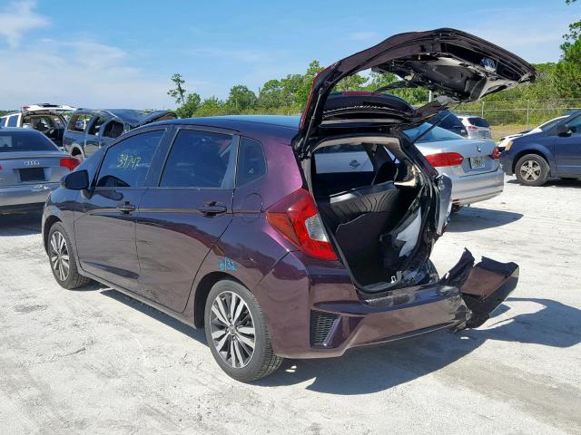 JHMGK5H75GX034605 - 2016 HONDA FIT EX PURPLE photo 3