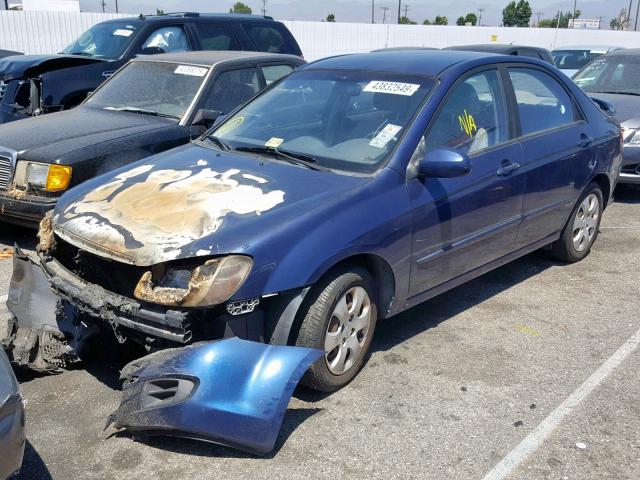 KNAFE121185518167 - 2008 KIA SPECTRA EX BLUE photo 2