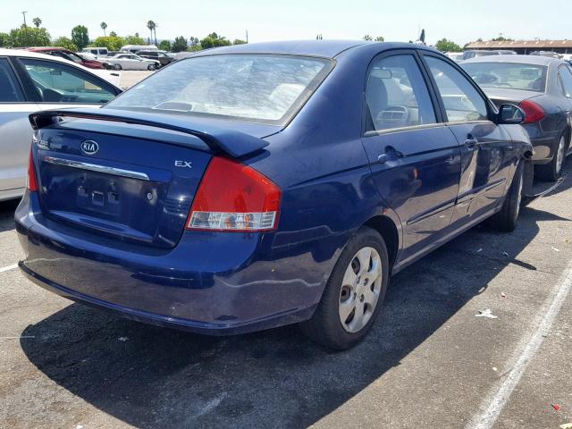 KNAFE121185518167 - 2008 KIA SPECTRA EX BLUE photo 4