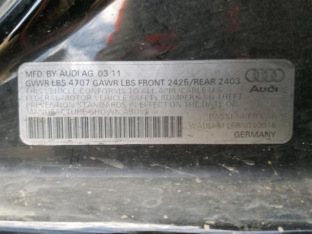 WAUEFAFL5BN050018 - 2011 AUDI A4 PREMIUM BLACK photo 10