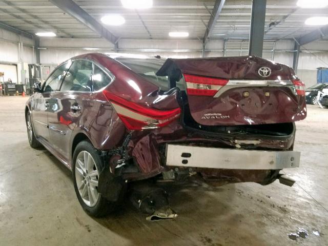 4T1BK1EB2FU188312 - 2015 TOYOTA AVALON XLE MAROON photo 3