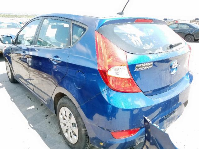 KMHCT5AE5GU260954 - 2016 HYUNDAI ACCENT SE BLUE photo 3