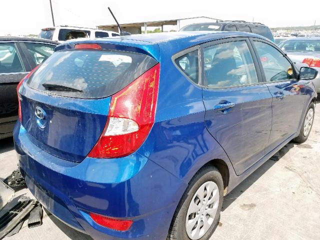 KMHCT5AE5GU260954 - 2016 HYUNDAI ACCENT SE BLUE photo 4