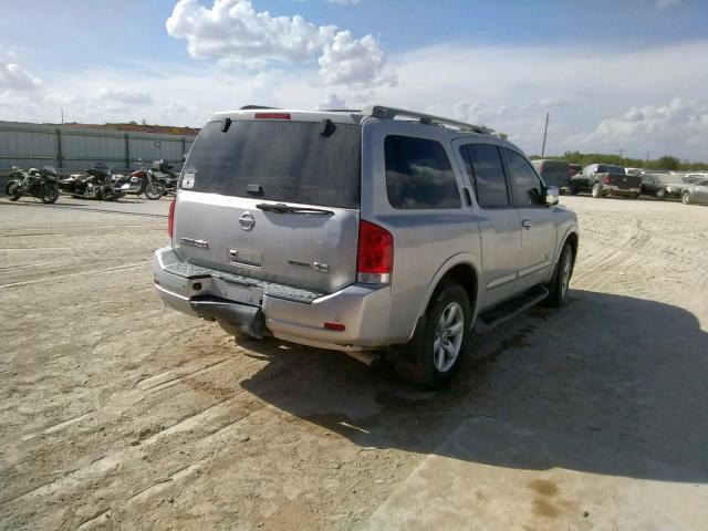 5N1BA08DX8N619812 - 2008 NISSAN ARMADA SE SILVER photo 4