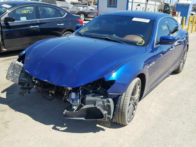 ZAM57RSA6G1176336 - 2016 MASERATI GHIBLI S BLUE photo 2